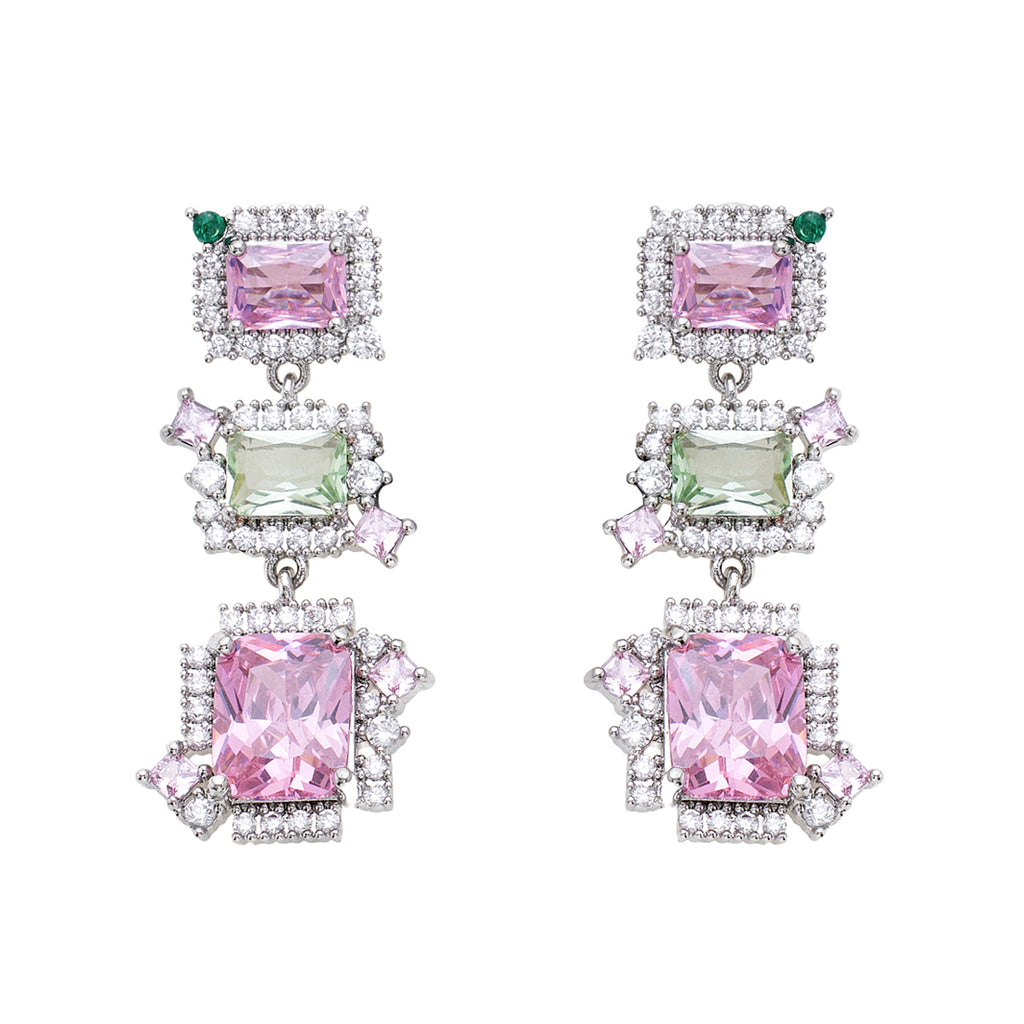 ORECCHINI RODIATI CON CUBIC ZIRCONIA