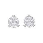 ORECCHINI RODIATI CON PERLE E CUBIC ZIRCONIA