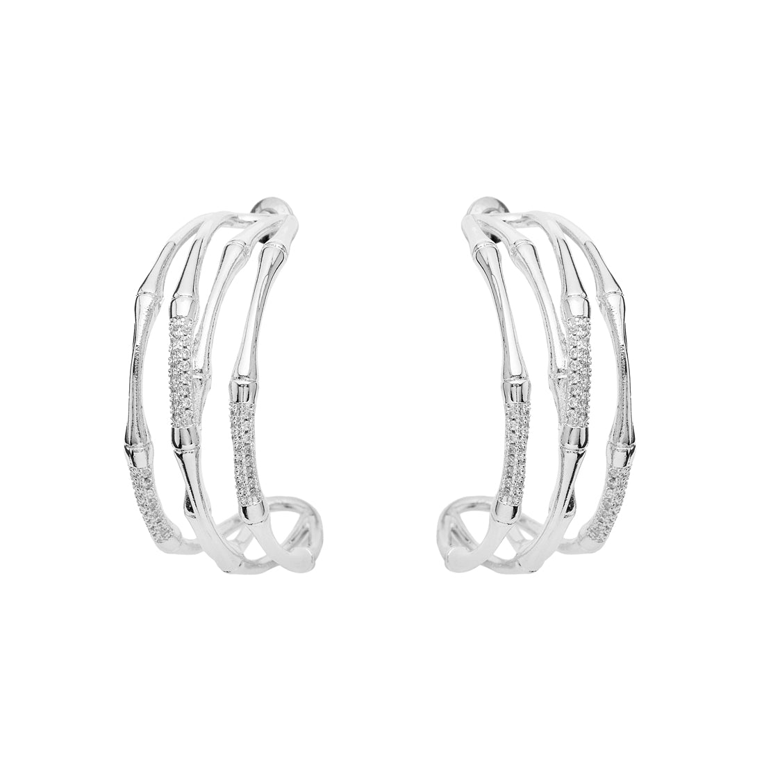 ORECCHINI RODIATI CON CUBIC ZIRCONIA