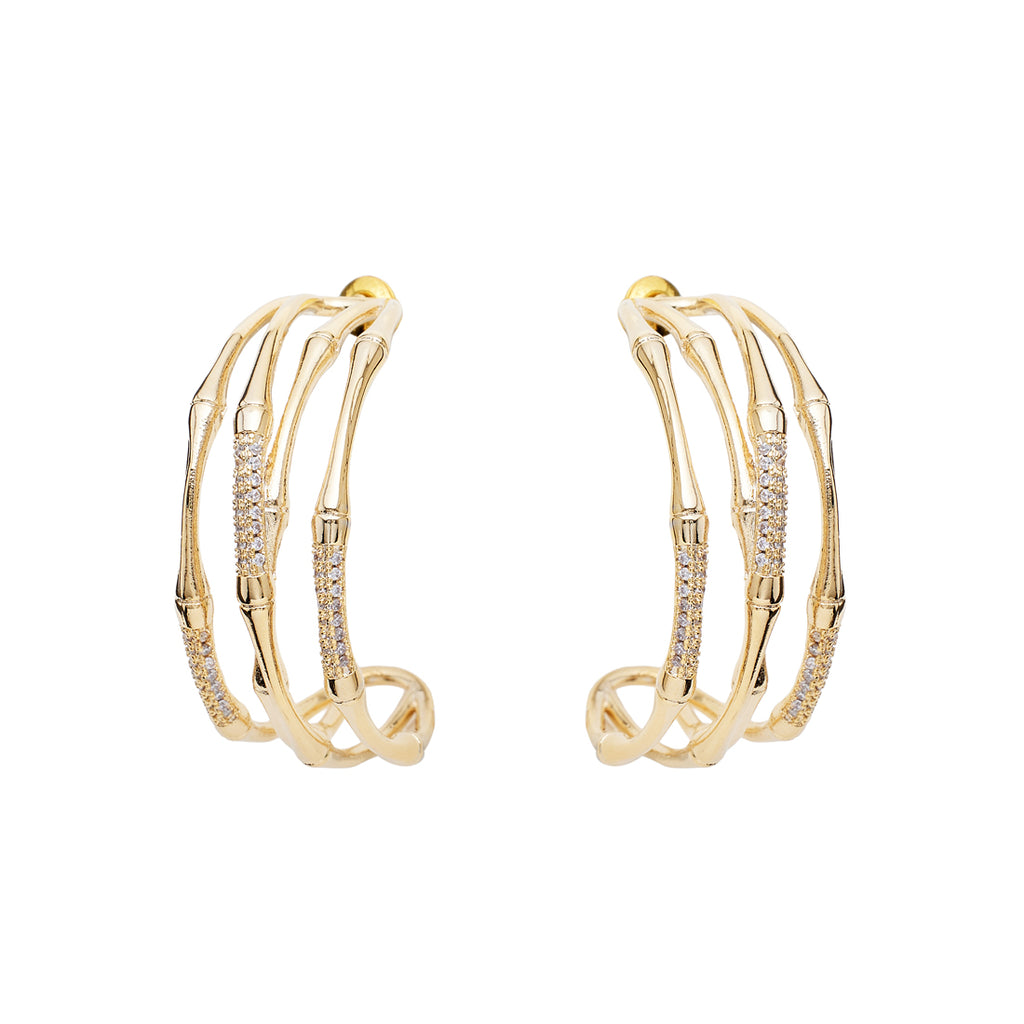ORECCHINI DORATI CON CUBIC ZIRCONIA