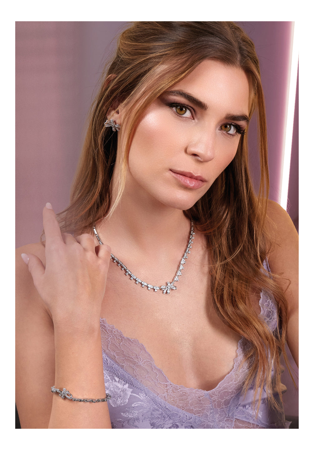ORECCHINI RODIATI CON CUBIC ZIRCONIA