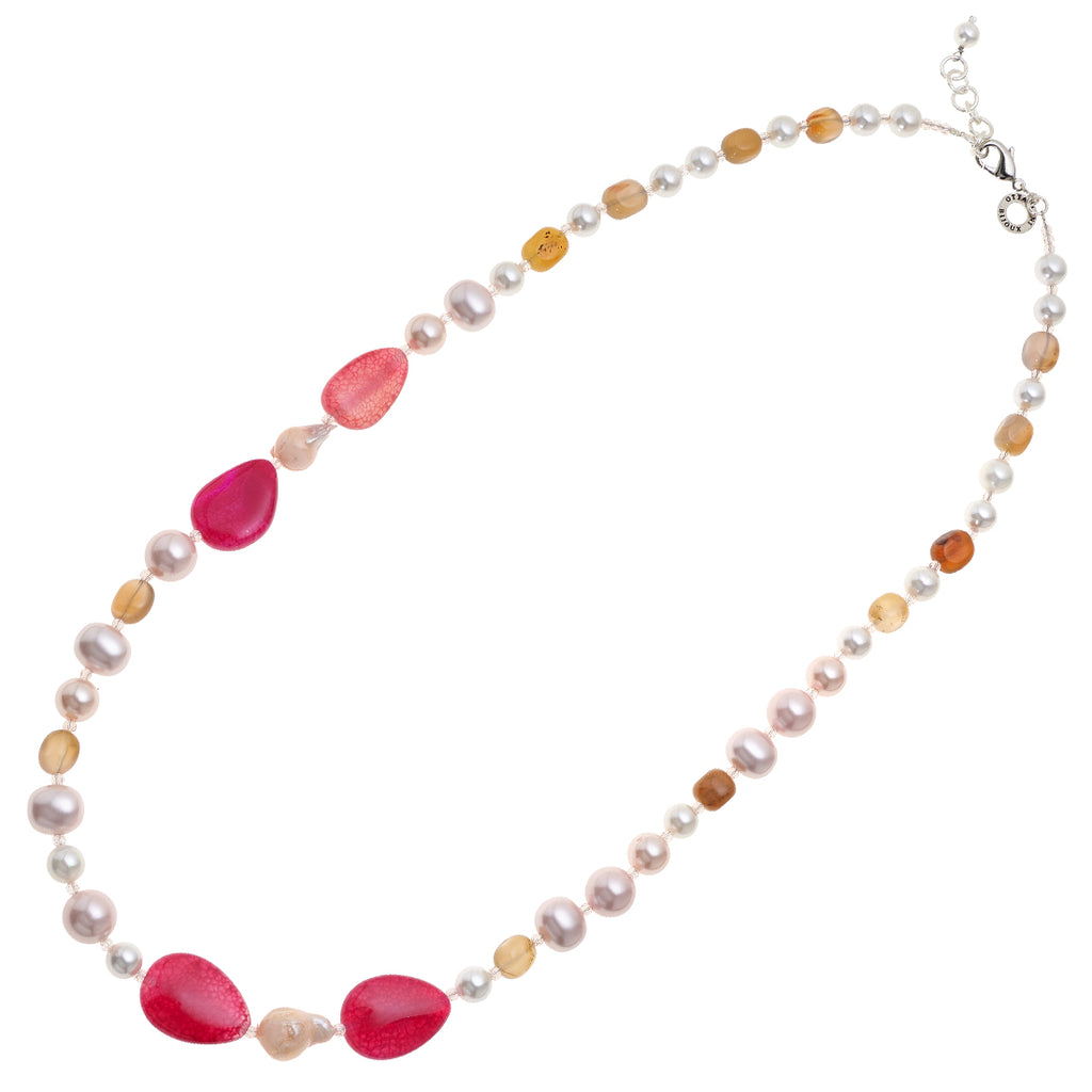 COLLANA CON PERLE E AGATA