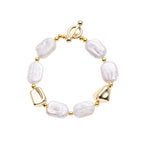 BRACCIALE DORATO CON PERLE