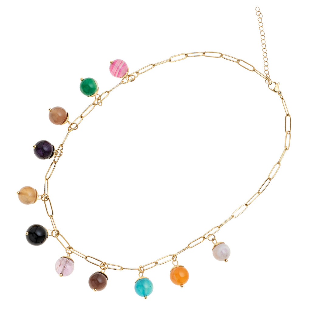 COLLANA DORATA CON GIADA
