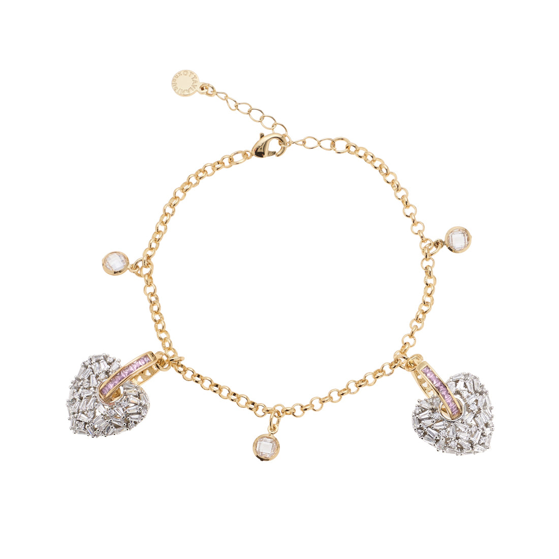 BRACCIALE DORATO E RODIATO CON CUBIC ZIRCONIA