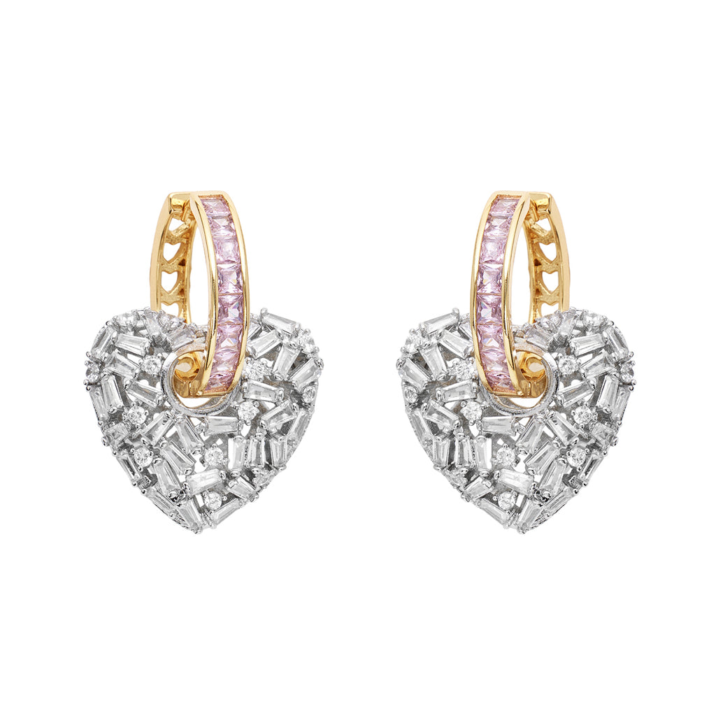ORECCHINI DORATI E RODIATI CON CUBIC ZIRCONIA