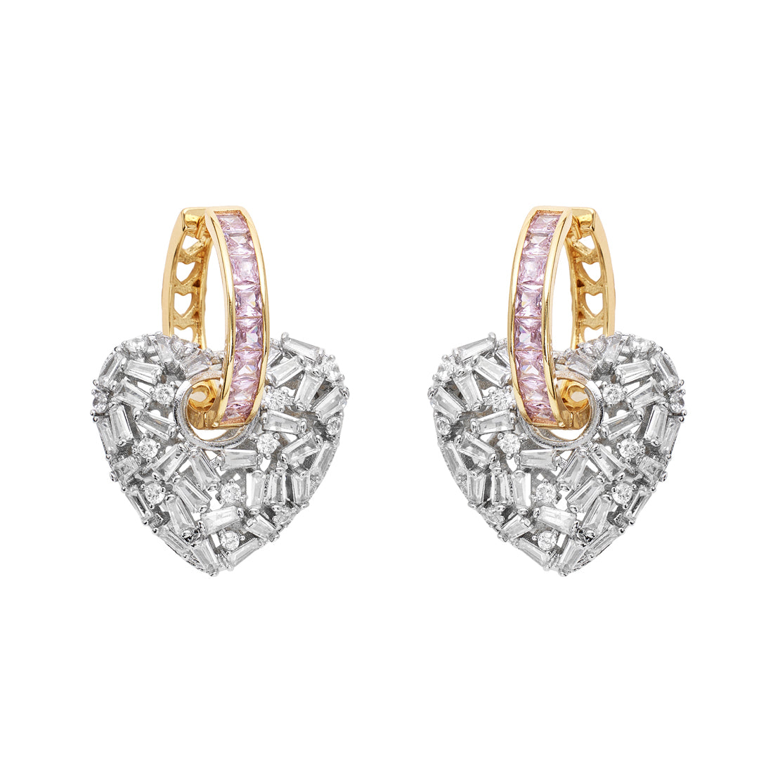 ORECCHINI DORATI E RODIATI CON CUBIC ZIRCONIA