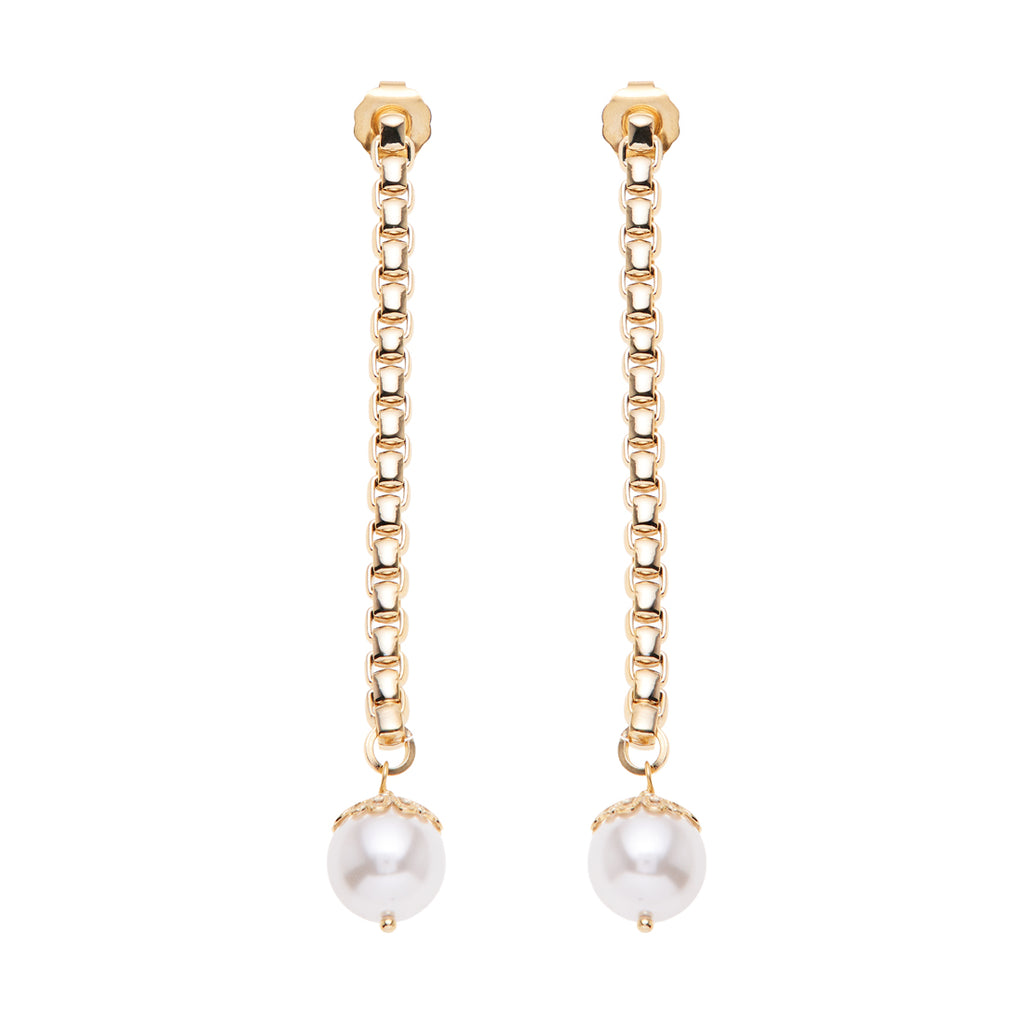 ORECCHINI PLACCATI ORO CON PERLE