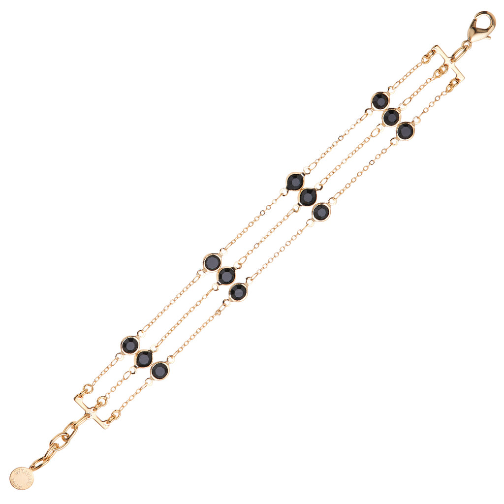 BRACCIALE PLACCATO ORO CON CRISTALLI