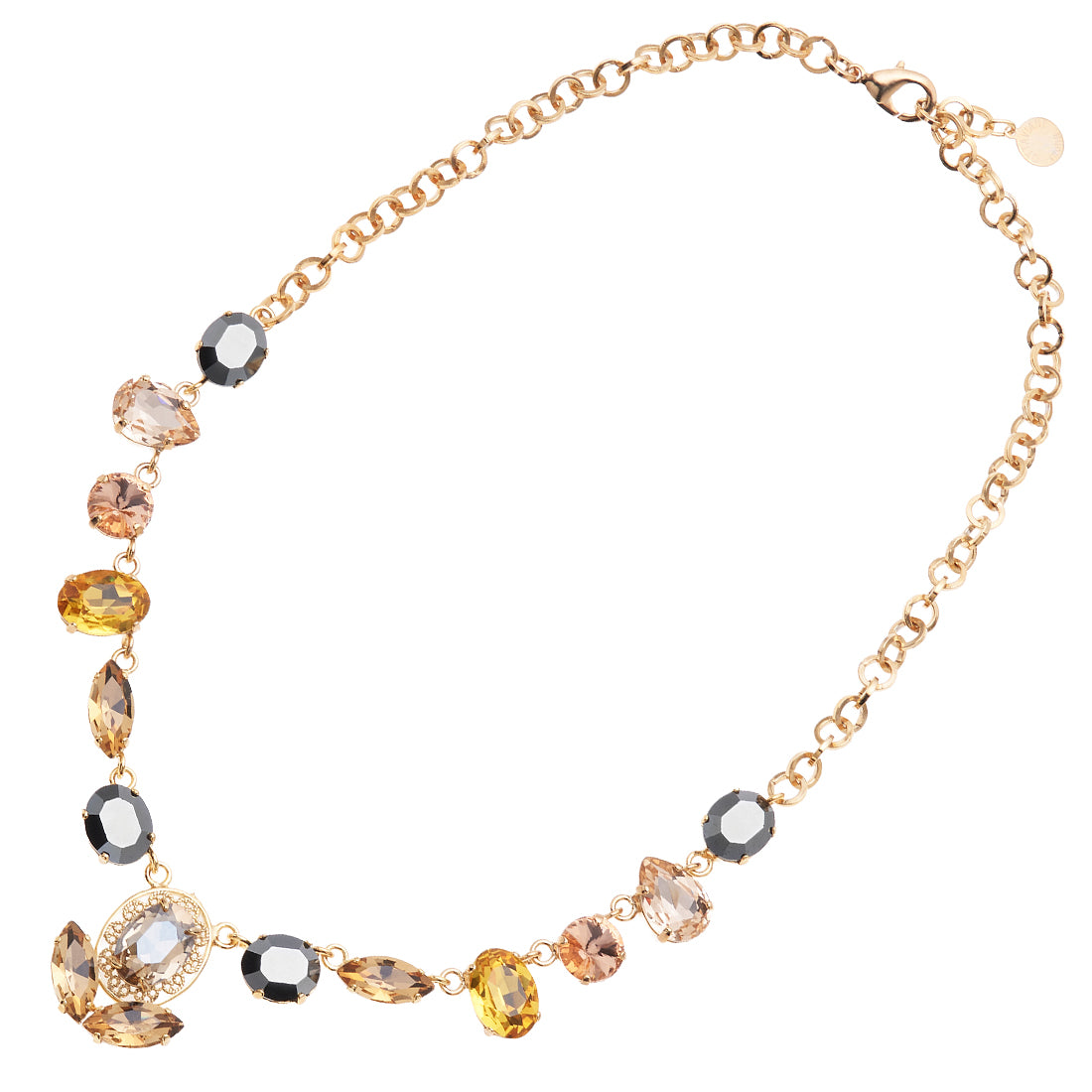 COLLANA PLACCATA ORO CON CRISTALLI