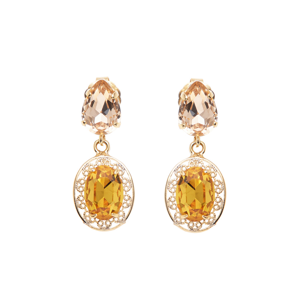 ORECCHINI PLACCATI ORO CON CRISTALLI