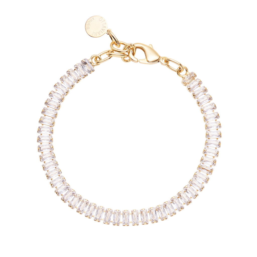 BRACCIALE PLACCATO ORO CON CRISTALLI