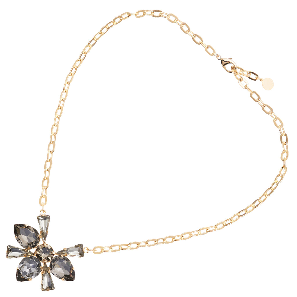 COLLANA PLACCATA ORO CON CRISTALLI