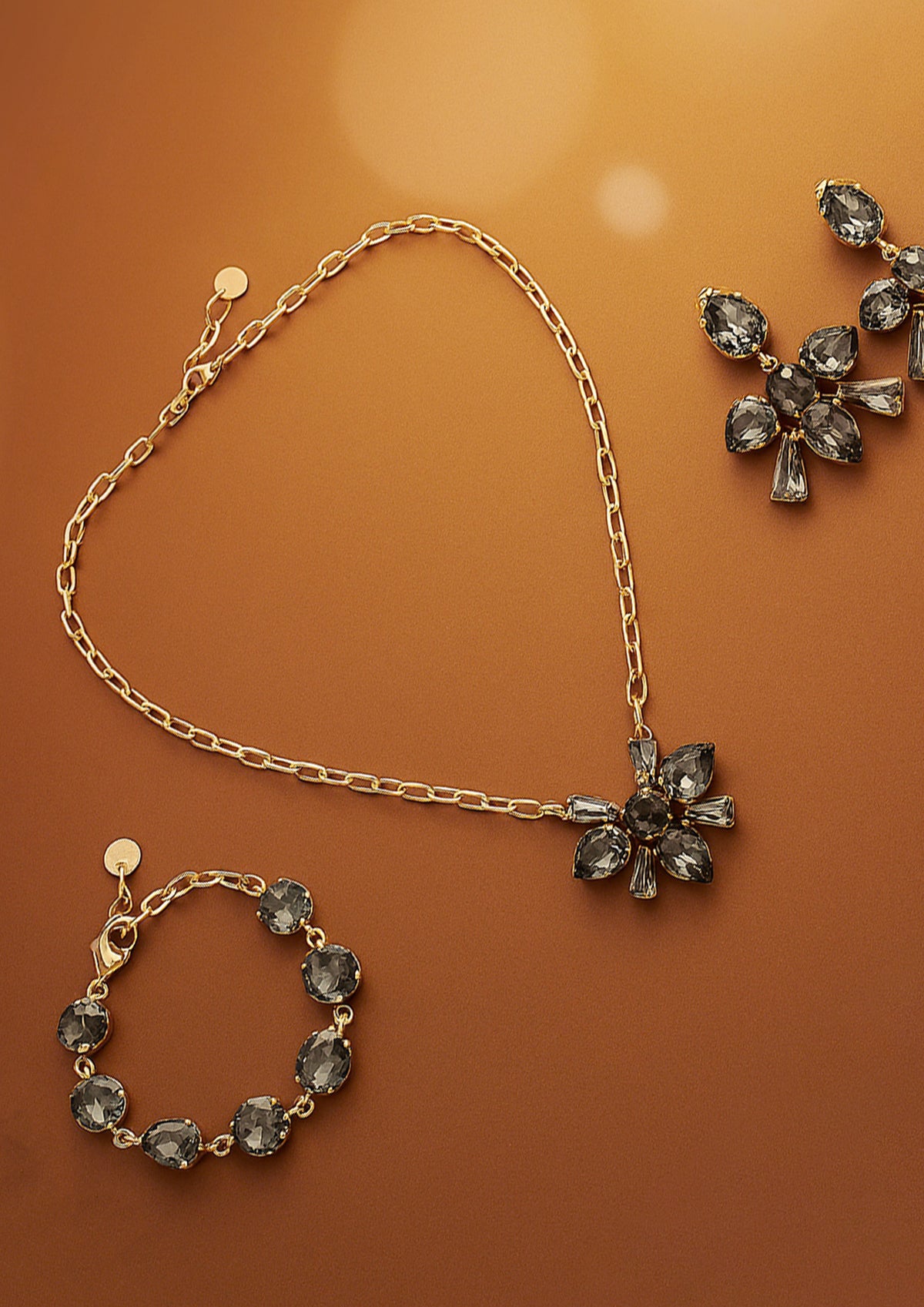 COLLANA PLACCATA ORO CON CRISTALLI