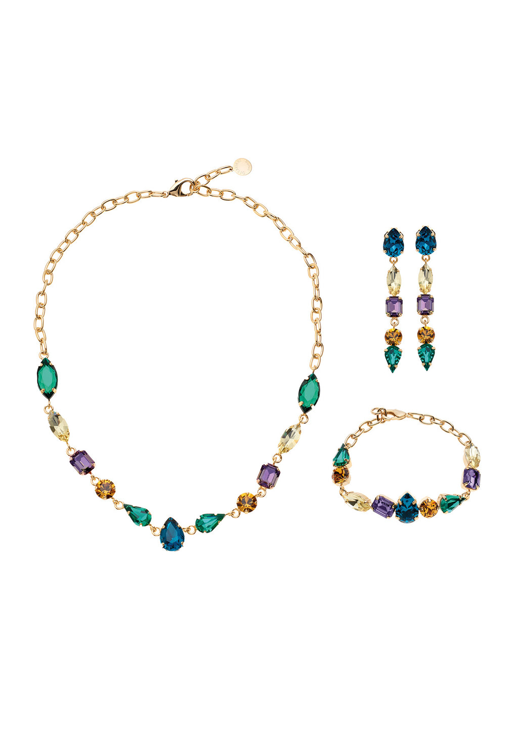 COLLANA PLACCATA ORO CON CRISTALLI