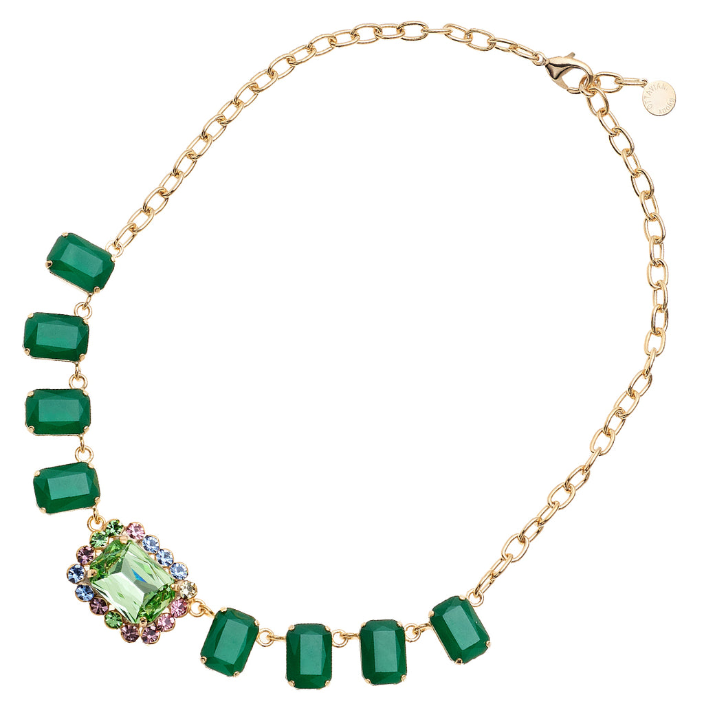 COLLANA PLACCATA ORO CON CRISTALLI