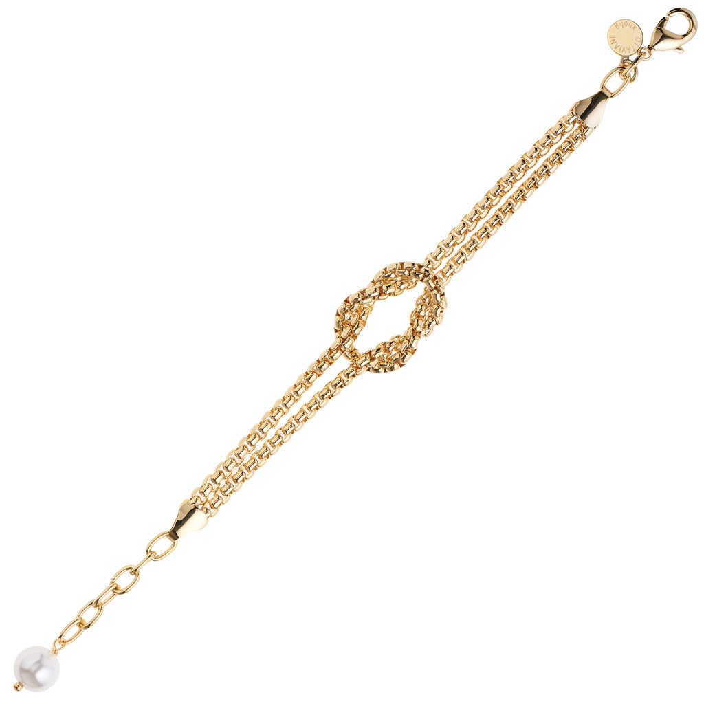 BRACCIALE PLACCATO ORO CON PERLE
