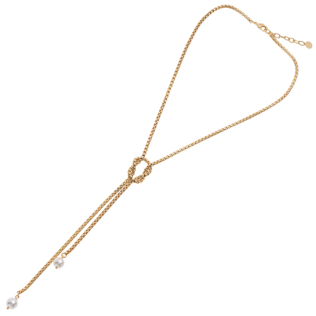 COLLANA PLACCATA ORO CON PERLE