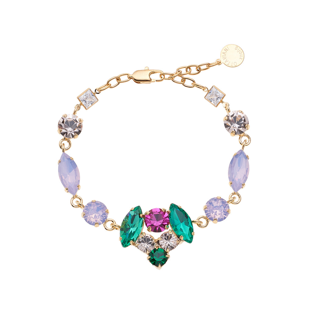 BRACCIALE PLACCATO ORO CON CRISTALLI