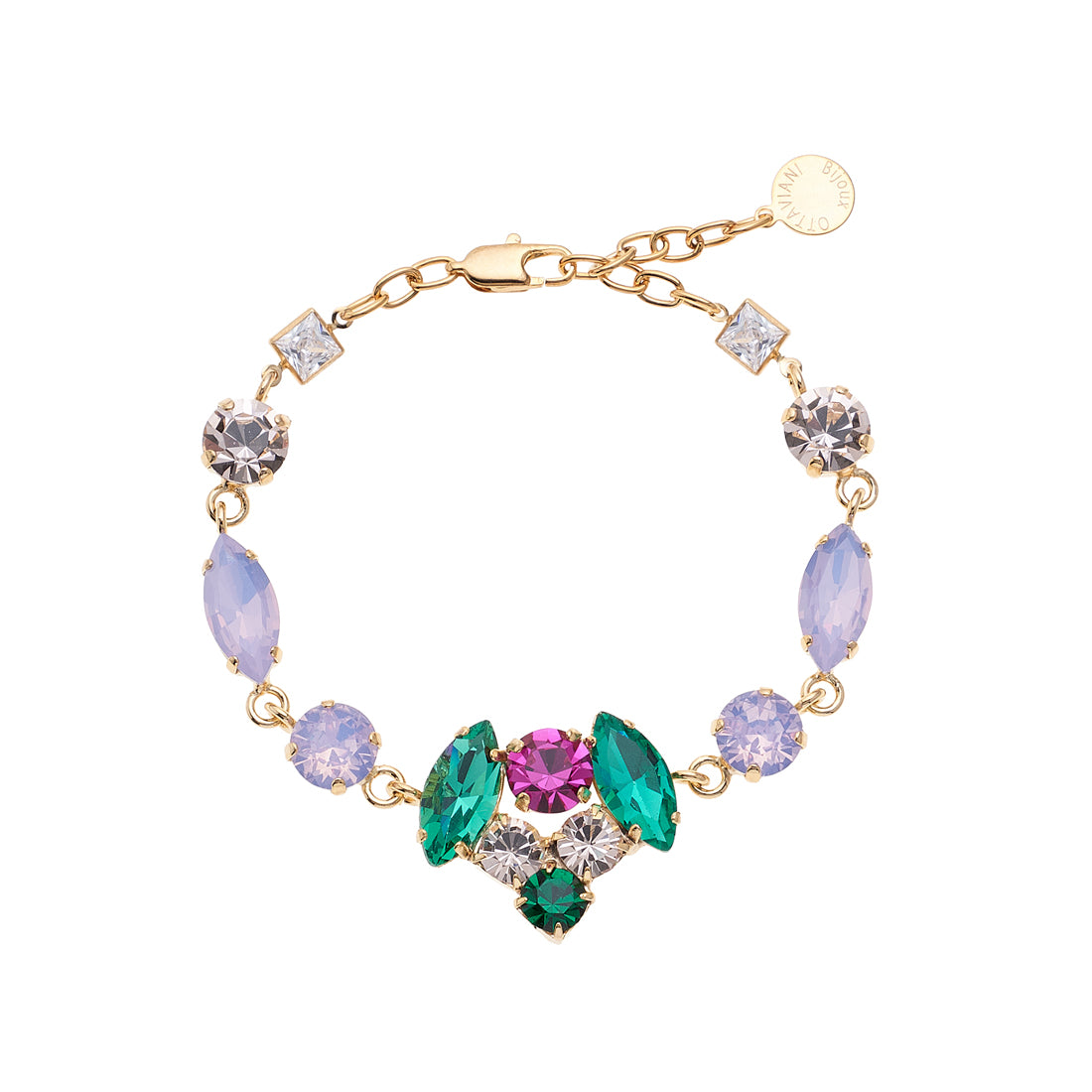 BRACCIALE PLACCATO ORO CON CRISTALLI