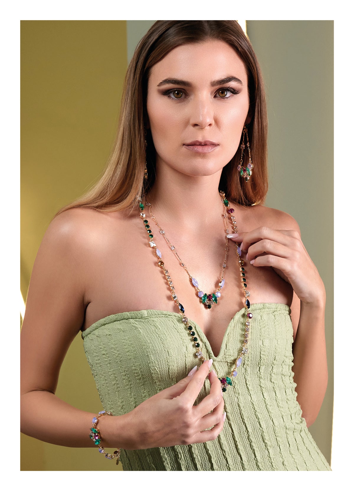 COLLANA PLACCATA ORO CON CRISTALLI