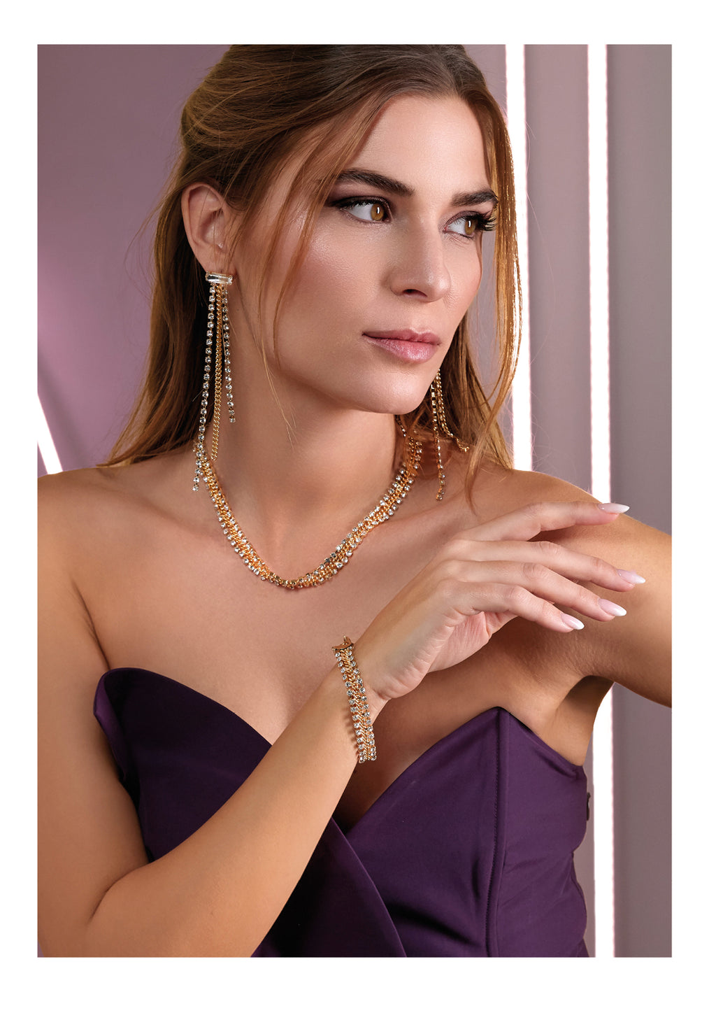 COLLANA PLACCATA ORO CON CRISTALLI
