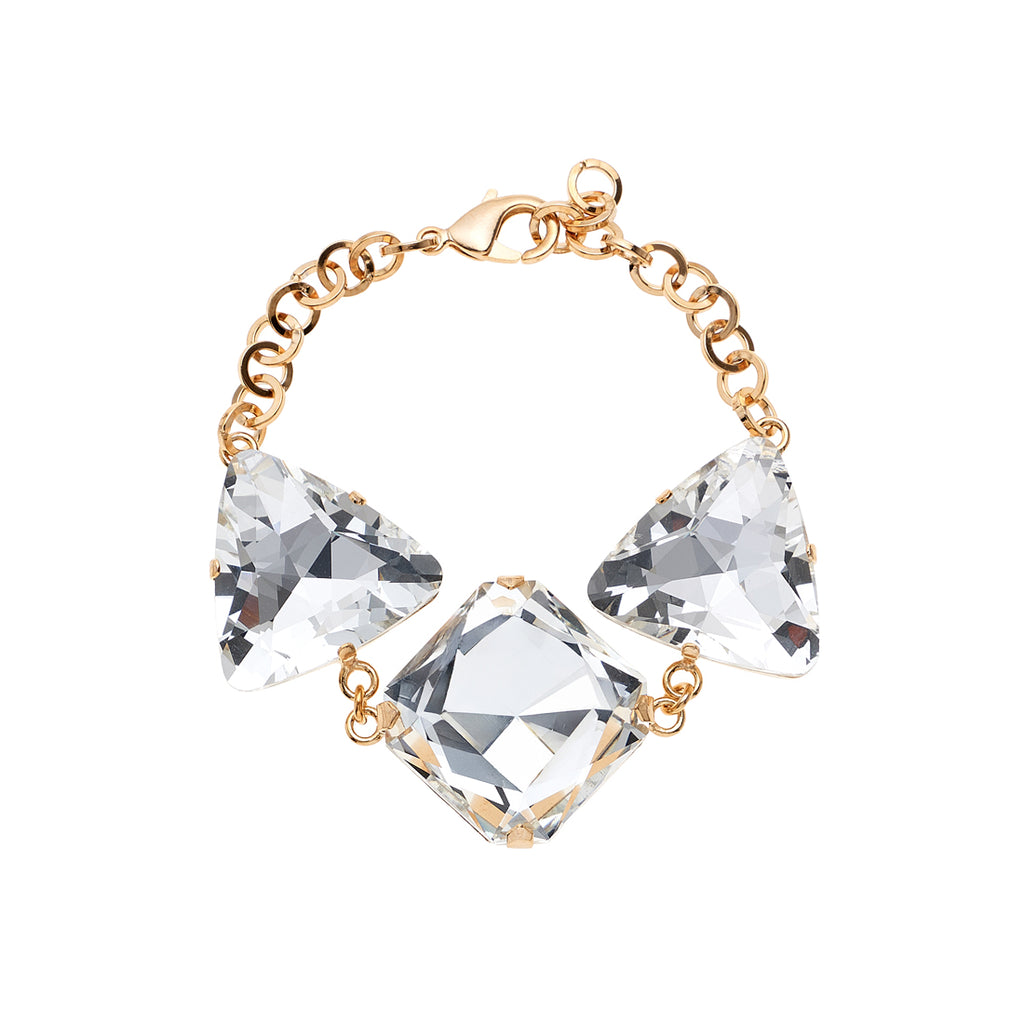 BRACCIALE PLACCATO ORO CON CRISTALLI