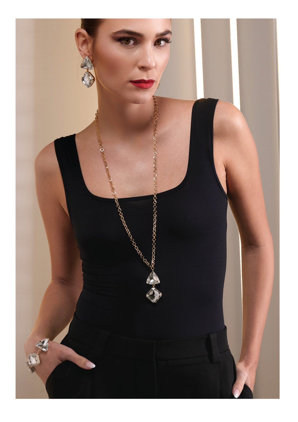 BRACCIALE PLACCATO ORO CON CRISTALLI
