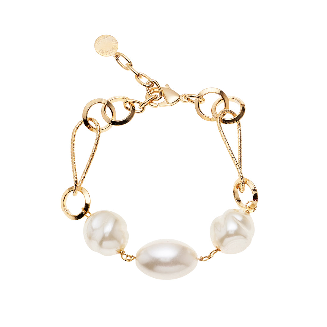 BRACCIALE PLACCATO ORO CON PERLE