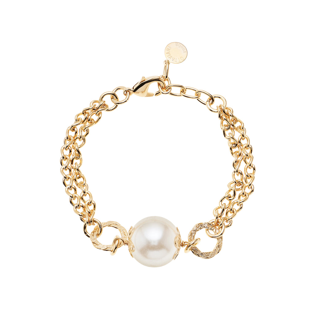 BRACCIALE PLACCATO ORO CON PERLE