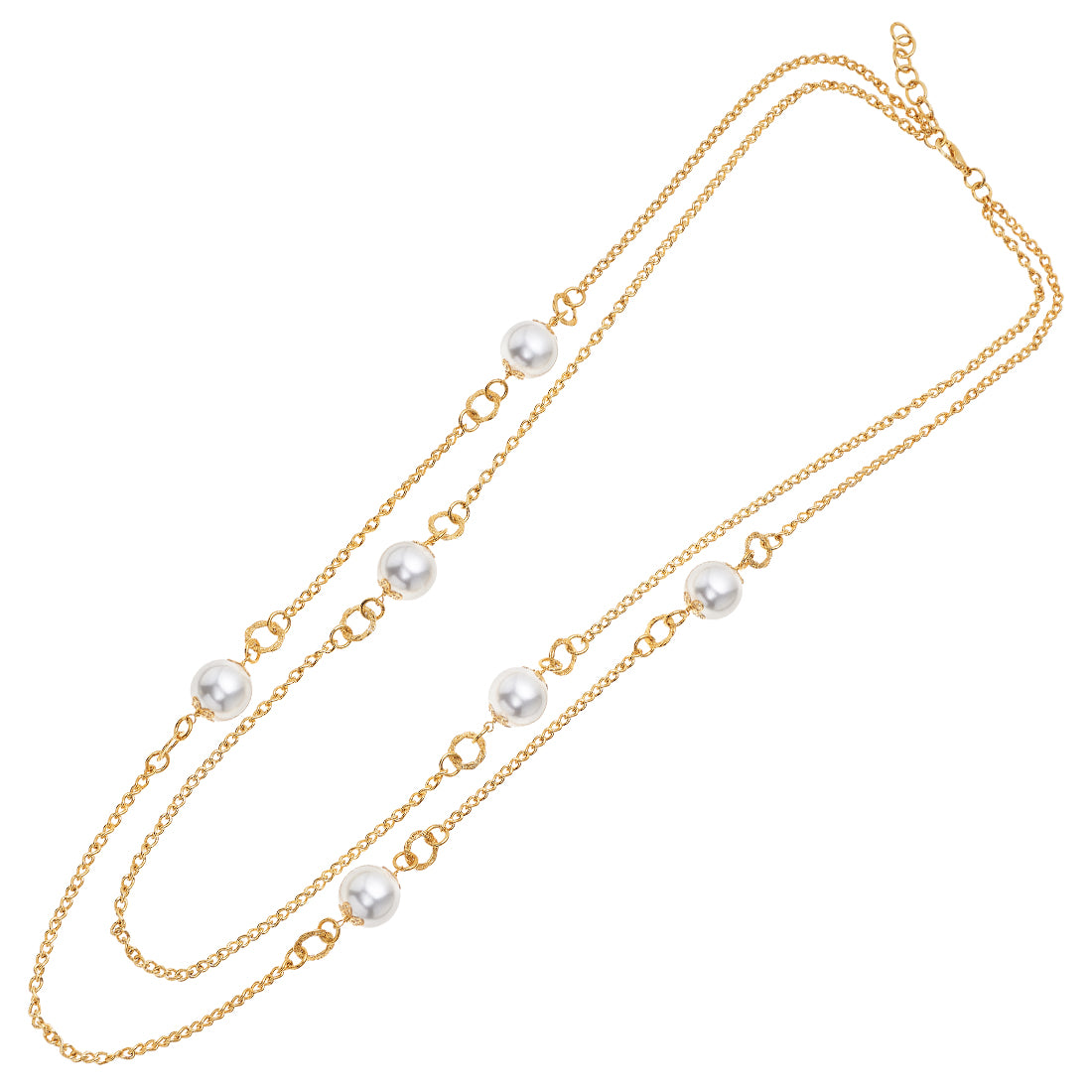 COLLANA PLACCATA ORO CON PERLE