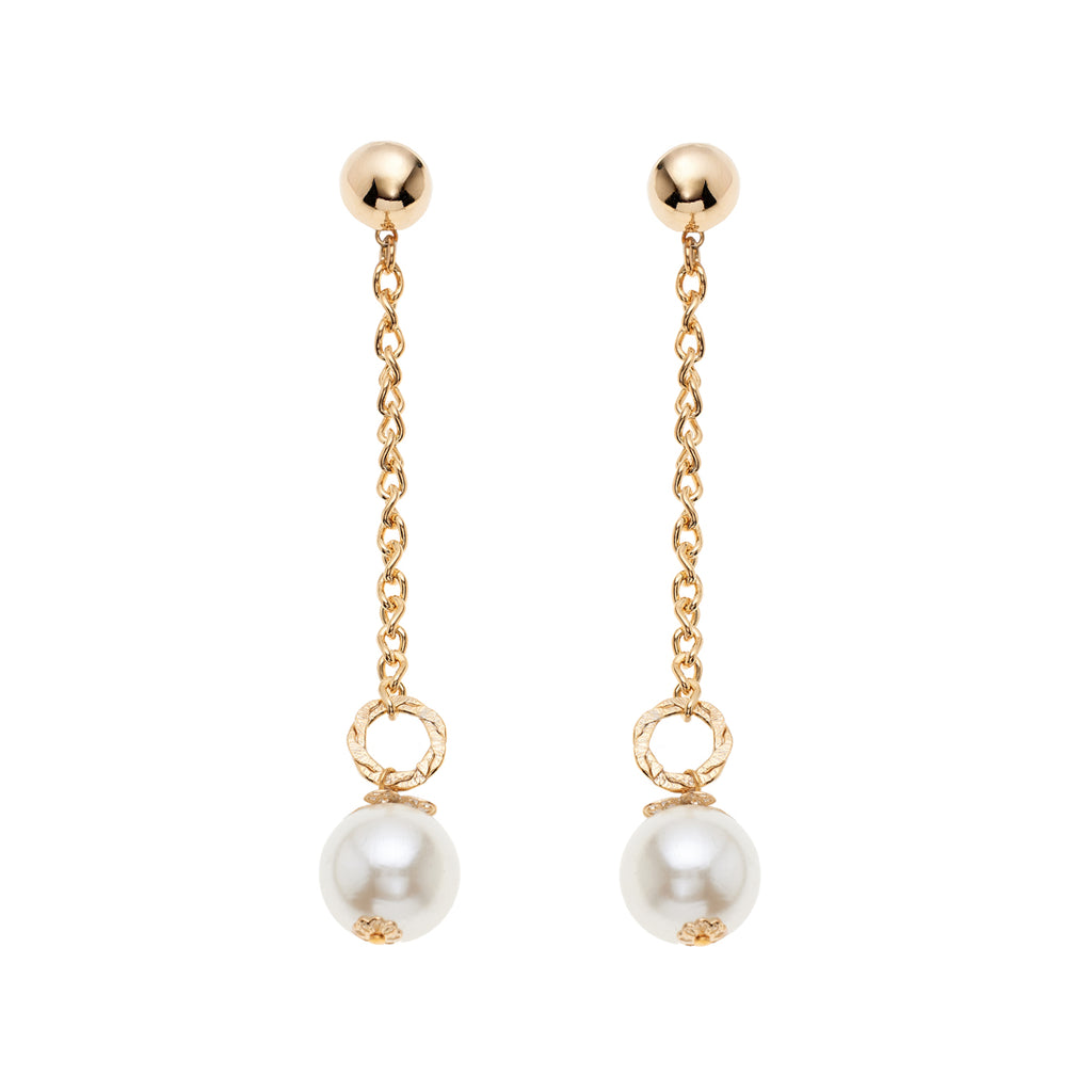 ORECCHINI PLACCATI ORO CON PERLE