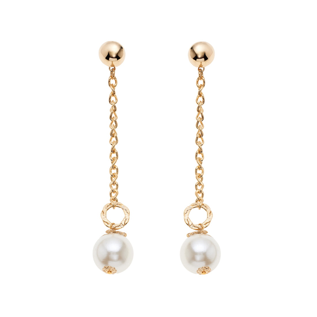 ORECCHINI PLACCATI ORO CON PERLE