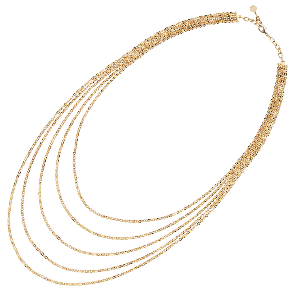 COLLANA MULTIFILO PLACCATA ORO