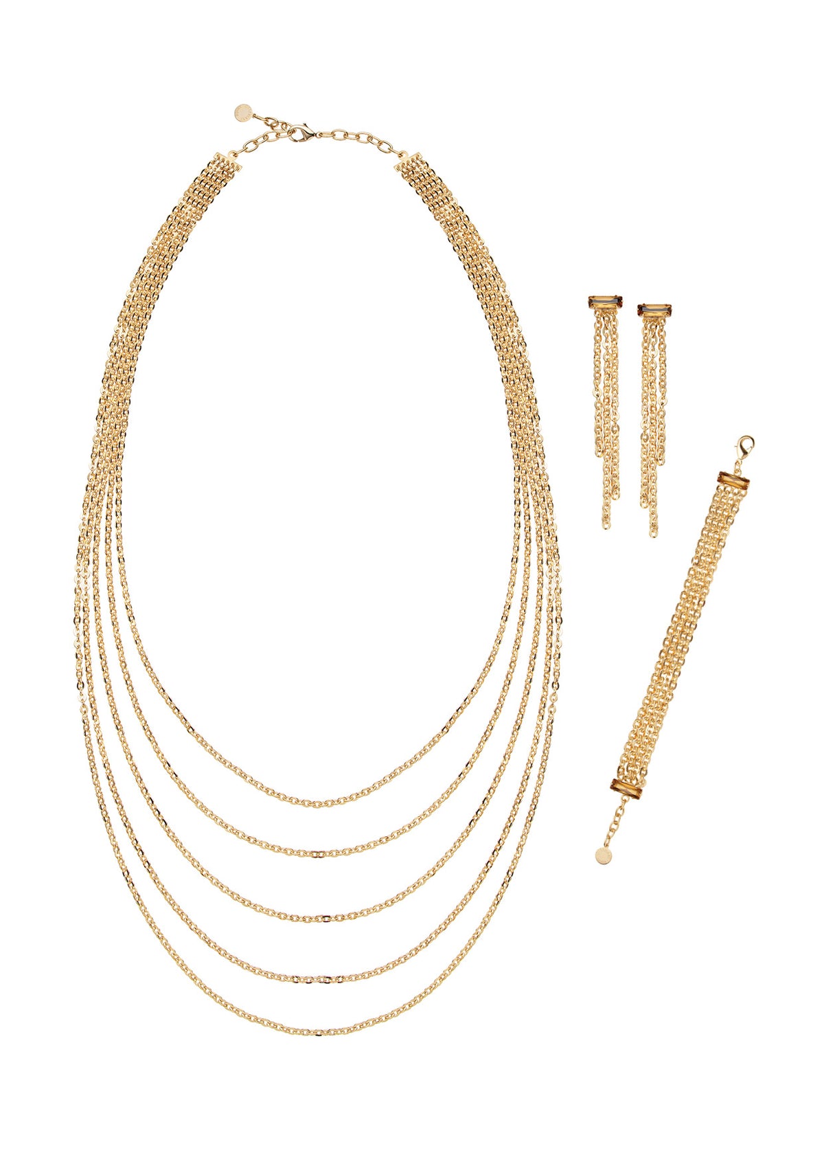 COLLANA MULTIFILO PLACCATA ORO