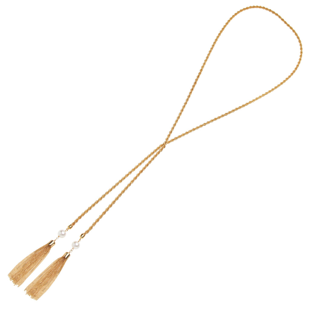 COLLANA PLACCATA ORO CON PERLE