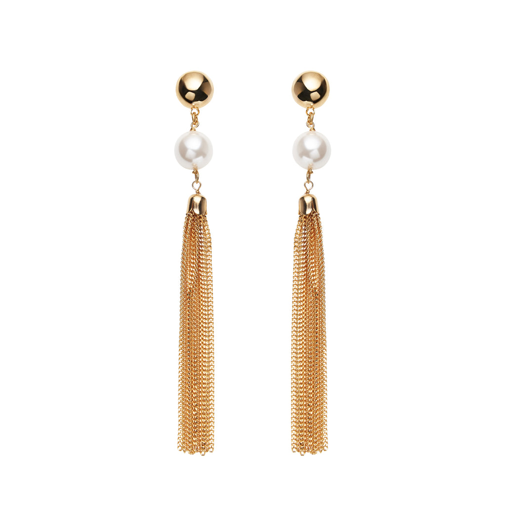 ORECCHINI PLACCATI ORO CON PERLE