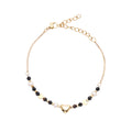 BRACCIALE DORATO CON CRISTALLI E PERLA
