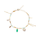 BRACCIALE CON CRISTALLI PERLINE E AGATA