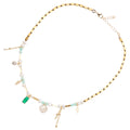 COLLANA CON PERLINE CRISTALLI E AGATA
