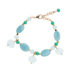 BRACCIALE DORATO CON GIADA PERLINE E CRISTALLI