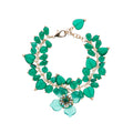 BRACCIALE DORATO CON CRISTALLI E PERLINE