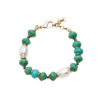 BRACCIALE CON TURCHESE PERLE BIJOUX E RESINE