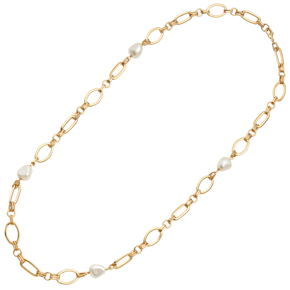 COLLANA PLACCATA ORO CON PERLE