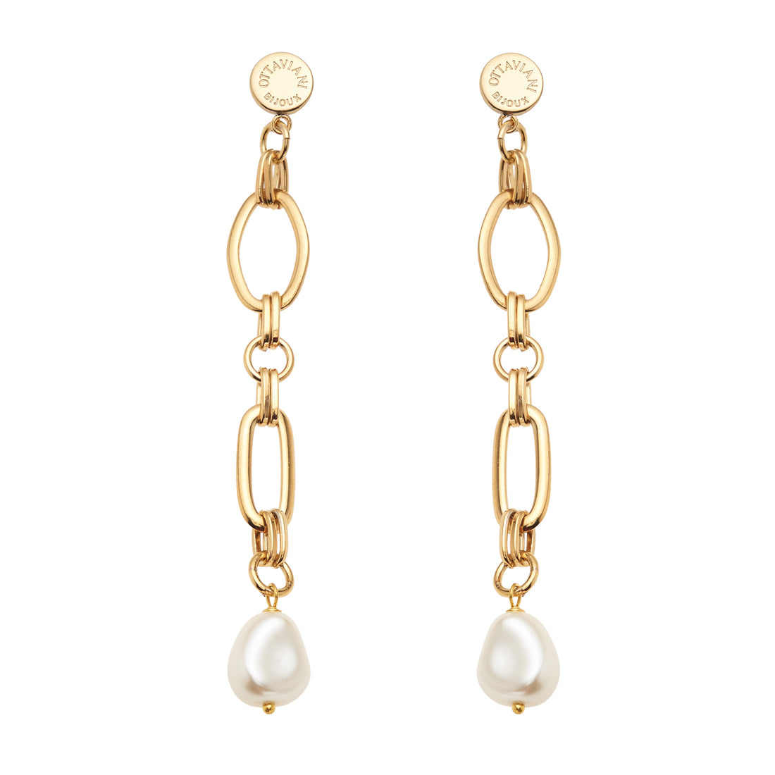 ORECCHINI PLACCATI ORO CON PERLE