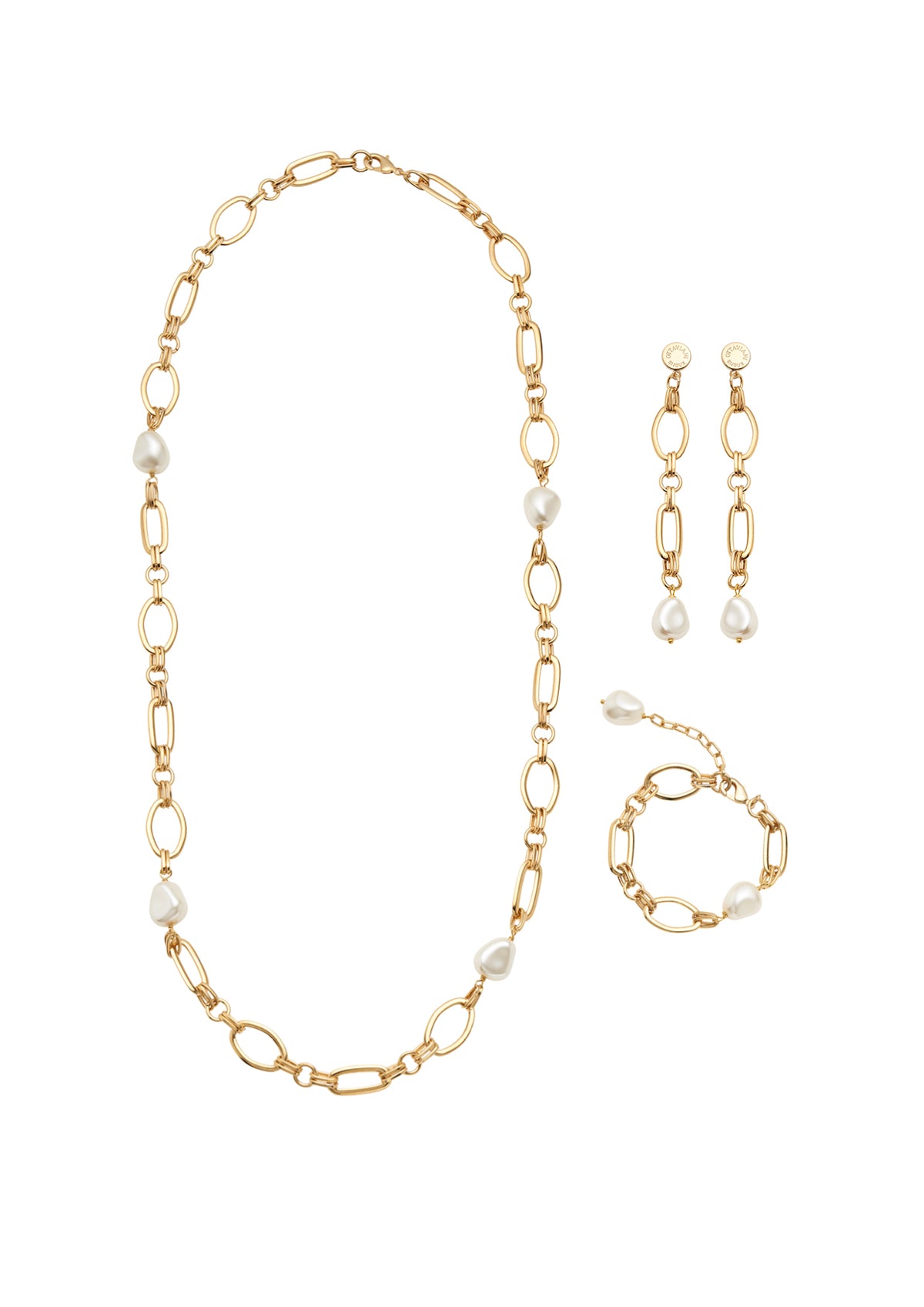 BRACCIALE PLACCATO ORO CON PERLE