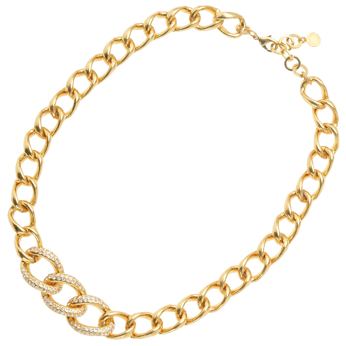 COLLANA PLACCATA ORO CON STRASS