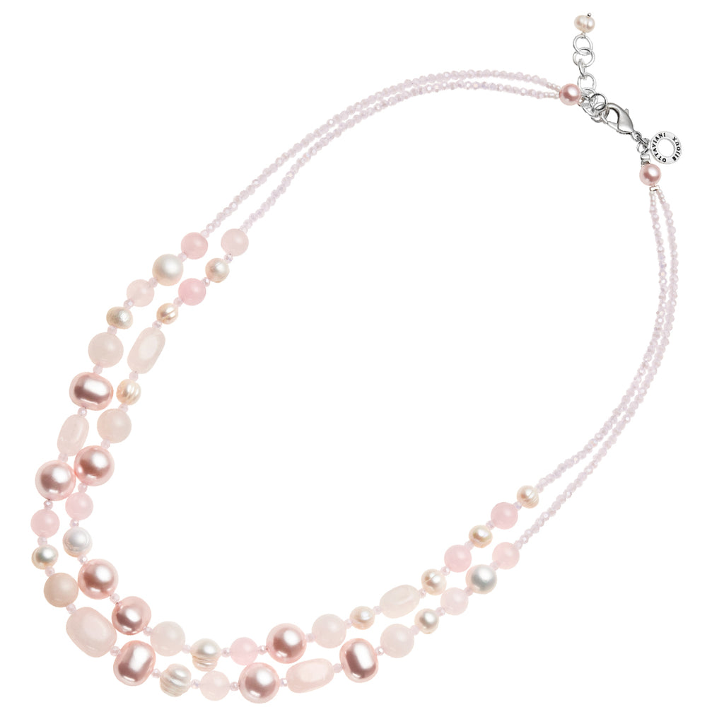 COLLANA CON AGATA PERLE E QUARZI