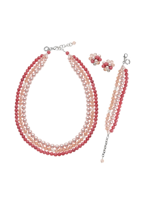 BRACCIALE CON PERLE E CRISTALLI
