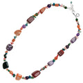 COLLANA CON AGATA AMETISTA E PERLINE